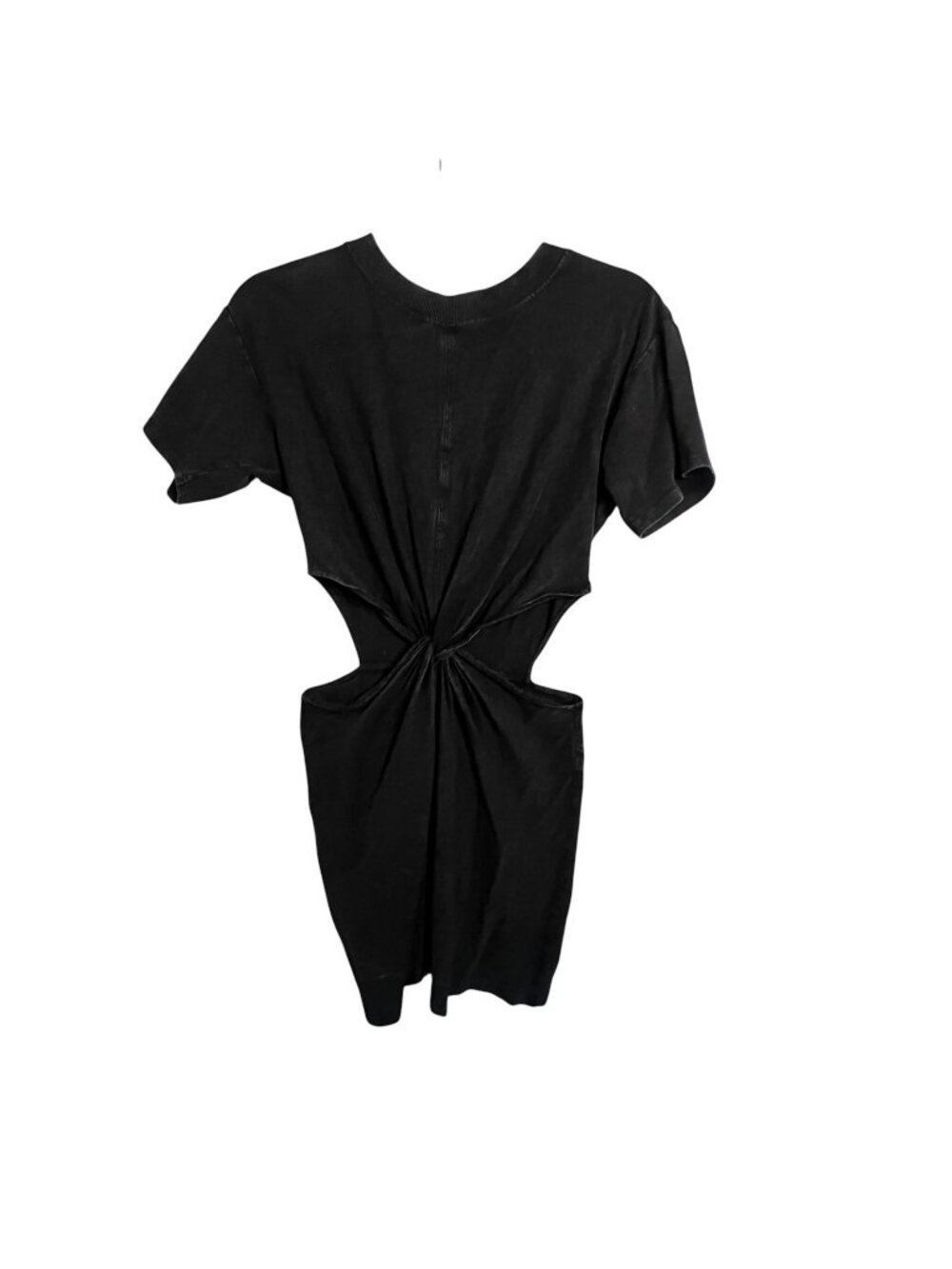L*Space Dress Womens Small Black Cutout Waist Mini Twist Front T Shirt Bodycon